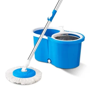 Blue Hand-Free Wet and Dry Mop with Bucket and Automatic Dehydration