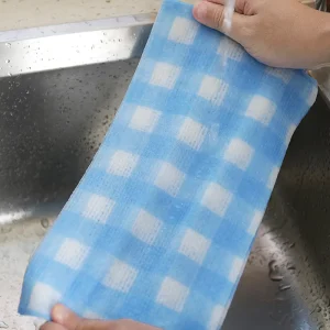 Blue Non Woven Dish Cloths Disposable Reusable Kitchen Wipes Strong Cleaning Towels Custom Pack for Hotel