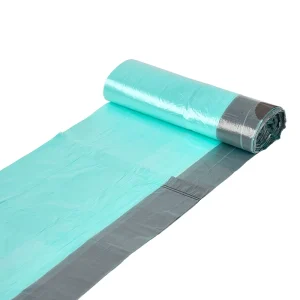 Blue PE Drawstring Garbage Bags on Roll