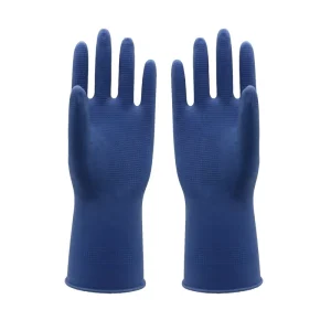 Blue Rubber Household Cleaning Silicone Kitchen Washing up for Gardening Latex Hand Waterproof Gloves