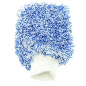 Blue White Multicolor Microfiber Wash Mitt for Car Detailing and Polishing