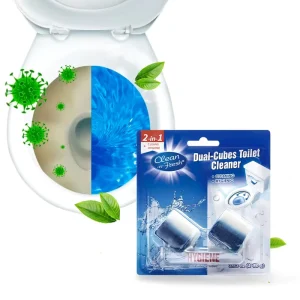 Blue and White Automatic Toilet Tank Block Square Shaped