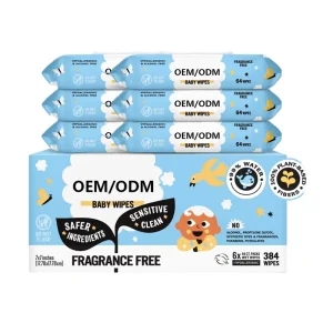 BoWanGate 99.9% Purified Water Baby Wipes Alcohol-Free Hypoallergenic Non-Woven Bamboo Fiber Eco-Friendly Wipes