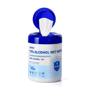 Bottled Alcohol Antiseptic Wipes 200 Sheets Travel Size 75% Cleaning Wet Wipes Large Pack