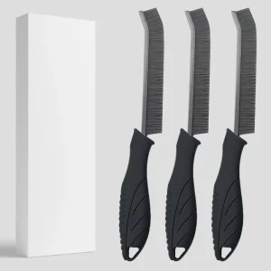 Box of 3 Eco-Friendly Grout Cleaner Brushes with Hard Bristles for Gap Cleaning Bathroom Use