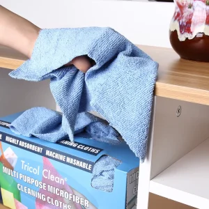 Boxed Microfiber Cleaning Cloths 50PCS Reusable Pull-Out Design Lint-Free Streak-Free Absorbent Warp-Knitted 180g/m