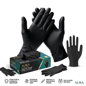 Brillink Household Disposable Nitrile Gloves Medium Powder Free Latex Free Waterproof Durable Heavy Duty Food Grade Oil