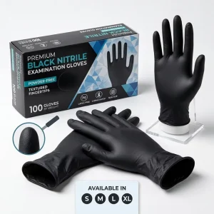 Brillink Household Disposable Nitrile Gloves Medium Powder Free Latex Free Waterproof Touchscreen Non slip Durable Heavy Duty