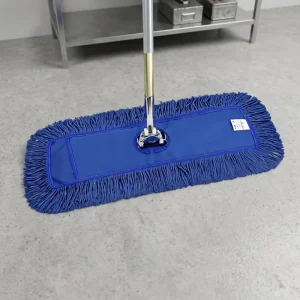 Broad Cotton Yarn Dust Mop with Extendable Steel Shaft for Garage and Workshop Use