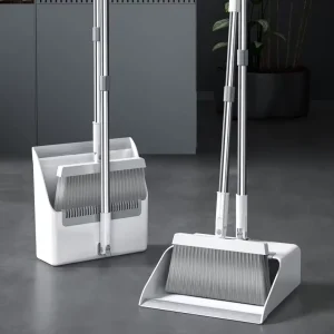 Broom Dustpan Combo Set Wall Mounted Built in Hair Removal Teeth Prevent Hair Tangling Home Floor Sweeping Cleaning Kit Factory
