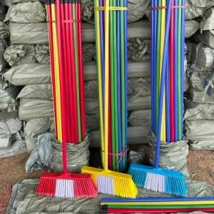 Broom Manufacturer Home Cleaning Set with Broom, Dustpan, Mop, Wooden Stick, and PVC and PET Bristles