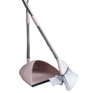 Broom and Dustpan Broom Folding Suit Stainless Steel Cleaning Set Long Handle
