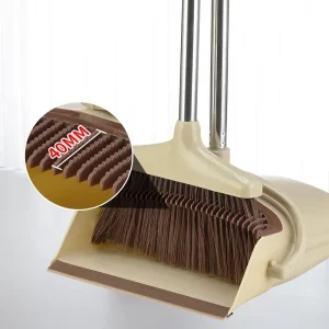 Broom and Dustpan Combo with Long Handle for Home and Kitchen