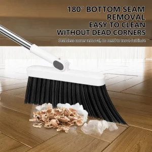 Broom and Dustpan Set 180 Degree Rotating Head Extra Long Handle for Kitchen Home Floor Cleaning Combo