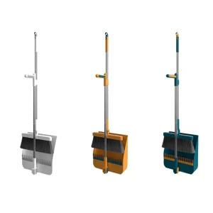 Broom and Dustpan Set Removable Folding Floor Sweeping Tools with Color Box Space Saving for Home and Office