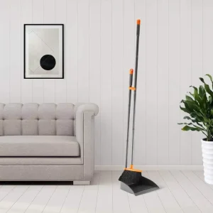 Broom and Dustpan Set with Lint Roller Stainless Steel Floor Broom Manufacturer Sweeping Set Supplier