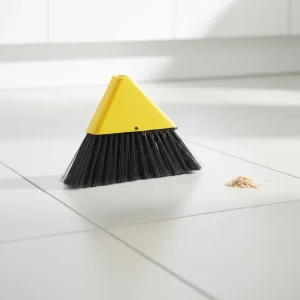 Broom and Dustpan Set with PET Bristle Broom Head and Plastic Broomstick for Home Office Use