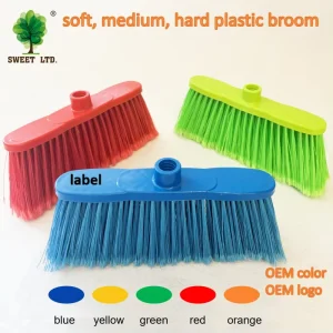 Broom and Dustpan Set with PP Bristles, Wooden Handle, and Metal Broom Stick for Home Use