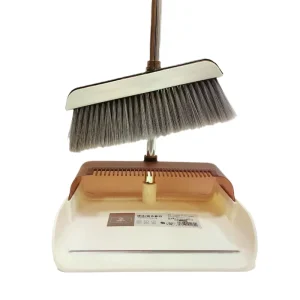 Broom and Dustpan Set with Self-Cleaning Comb Teeth for Home, Kitchen, and Floor Cleaning