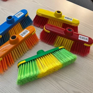 Broom and Dustpan Set with Wooden Handle
