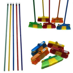 Broom and Dustpan Set with Wooden Handle for Floor Cleaning