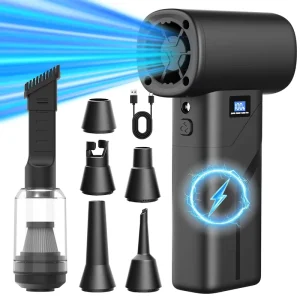 Brushless Turbo Fan Air Duster 2-in-1 Car Vacuum Cleaner for Home Camping and Desk