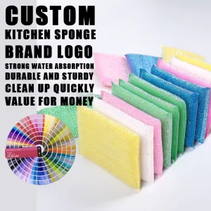 Bulk Dishwashing Sponges, Polyester/PET Kitchen Scouring Pads, 250%-500% Water Absorption