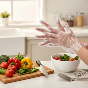 Bulk Disposable PE Plastic Gloves Lightweight Flexible Gloves for Cleaning and Food Prep