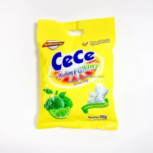Bulk Eco Friendly Lemon Scent Laundry Detergent Powder with High Foam for Apparel Stain Removal 500g