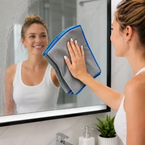 Bulk Professional Glass Cleaning Cloth (30*30cm 300GSM) Lint Free Scratch Free Microfiber Window Cloths Absorbent