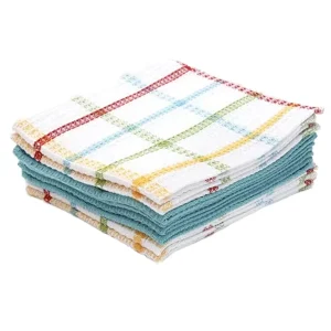 Bulk Quick-Dry Kitchen Towels Cotton Dish Rags and Tea Towels for Cleaning and Drying Woven Technique