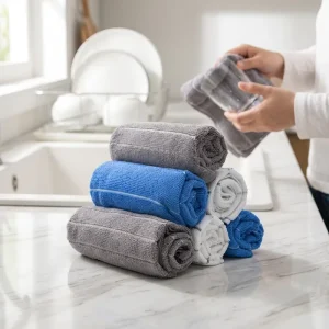 Bulk Thickened Lint Free Microfiber Cloth Super Water Absorbent Reusable Household Kitchen Glass Washing Cleaning Towel