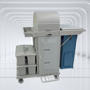C 2 Multifunctional Hospital Cleaning Trolley Hotel Service Cart Housekeeping Utility Cart Aluminum Janitorial Cleaning Carts