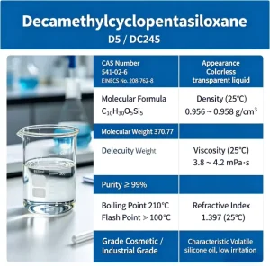 CAS 541 02 6 D5 Cyclopentasiloxane Dimethicone Cyclopentasiloxane Daily Chemical