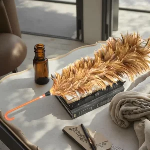 CB-D-013 Turkey Feather Duster Brush for Computers Soft Portable Flexible Durable Long Plastic 4-6 Inch Customizable