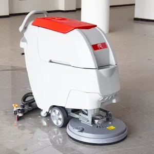 CE-Certified Commercial Ceramic Floor Scrubber High-Pressure Battery-Powered Walk-Behind Single-Disc Machine for Warehouses