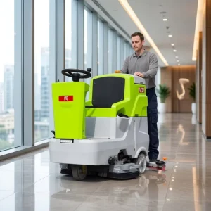CE-Certified Commercial Industrial Ride-on Electric Marble Floor Scrubber