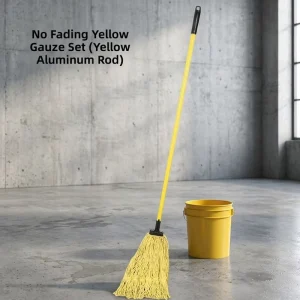 CE Certified Yellow Gauze String Mop with Yellow Aluminum Rod for Hospital Hotel Floor Cleaning