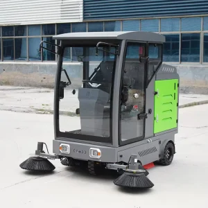 CE Ride-On Floor Sweeper and Scrubber for Warehouse Cleaning