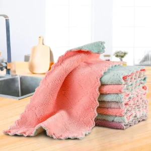 CL51 Absorbent Microfiber Kitchen Cleaning Cloth and Non-Stick Oil Dish Towel