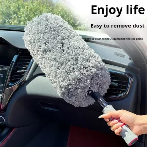 CNS-072 Microfiber Car Duster with Extendable Handle and Brush for Exterior Cleaning
