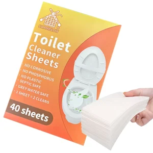 COMMIGLOW Toilet Bowl Cleaner Strips Portable Disposable Toilet Cleaning Sheet Toilet Cleaning Tablets for Household Cleaner
