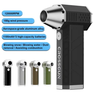 CROSSGUN Industrial Battery Powered Mini Jet Turbo Fan 120000RPM Portable Cordless High Speed Outdoor Cooking Air Duster