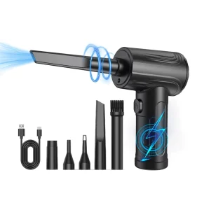 CV-09 Cordless Brushless Motor Air Duster, 3-Speed, 51000 RPM, Rechargeable, for Computers and Electronics