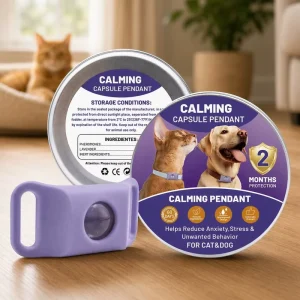 Calming Capsule Pendant for Cats and Dogs 60 Days Pheromone Lavender Anxiety Relief Waterproof Collar Charm Custom OEM