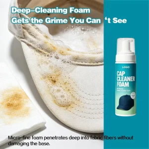 Cap Cleaning Kit with Foam Cleaner, Brush and Towel, No-Rinse Hat Stain Remover for Baseball Headwear