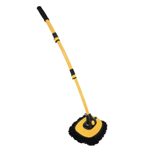 Car Curved Handle Telescopic Extendable Long Aluminum Alloy Chenille Soft Bristle Wax Mop Wash Cleaning Tool Vehicle Use LS 426