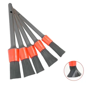 Car Detail Brush Kit 5 Piece Plastic Handle Soft Nylon Hair Small Brushes for Car Wash Dashboard Air Outlet Cleaning