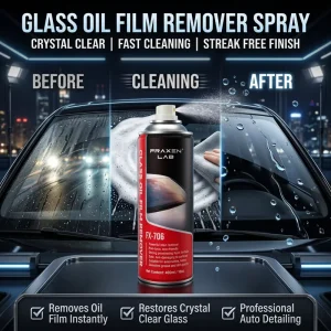 Car Glass Oil Film Remover Aerosol Spray and Windshield Cleaner for Water Spots and Traffic Film
