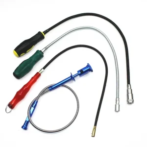 Car Telescopic Flexible Catcher Magnet Claw LED Light Magnetic Long Spring Grip Toilet Gadget Sewer Cleaning Pickup Tool